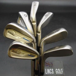 Set Of 7 X Ping I Series E1 Brown Dot Irons 4-PW Stiff Steel Shafts