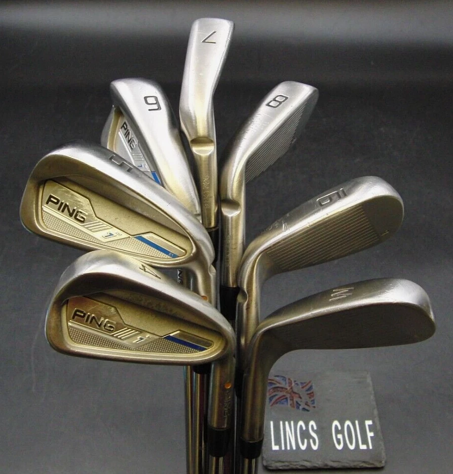 Set Of 7 X Ping I Series E1 Brown Dot Irons 4-PW Stiff Steel Shafts