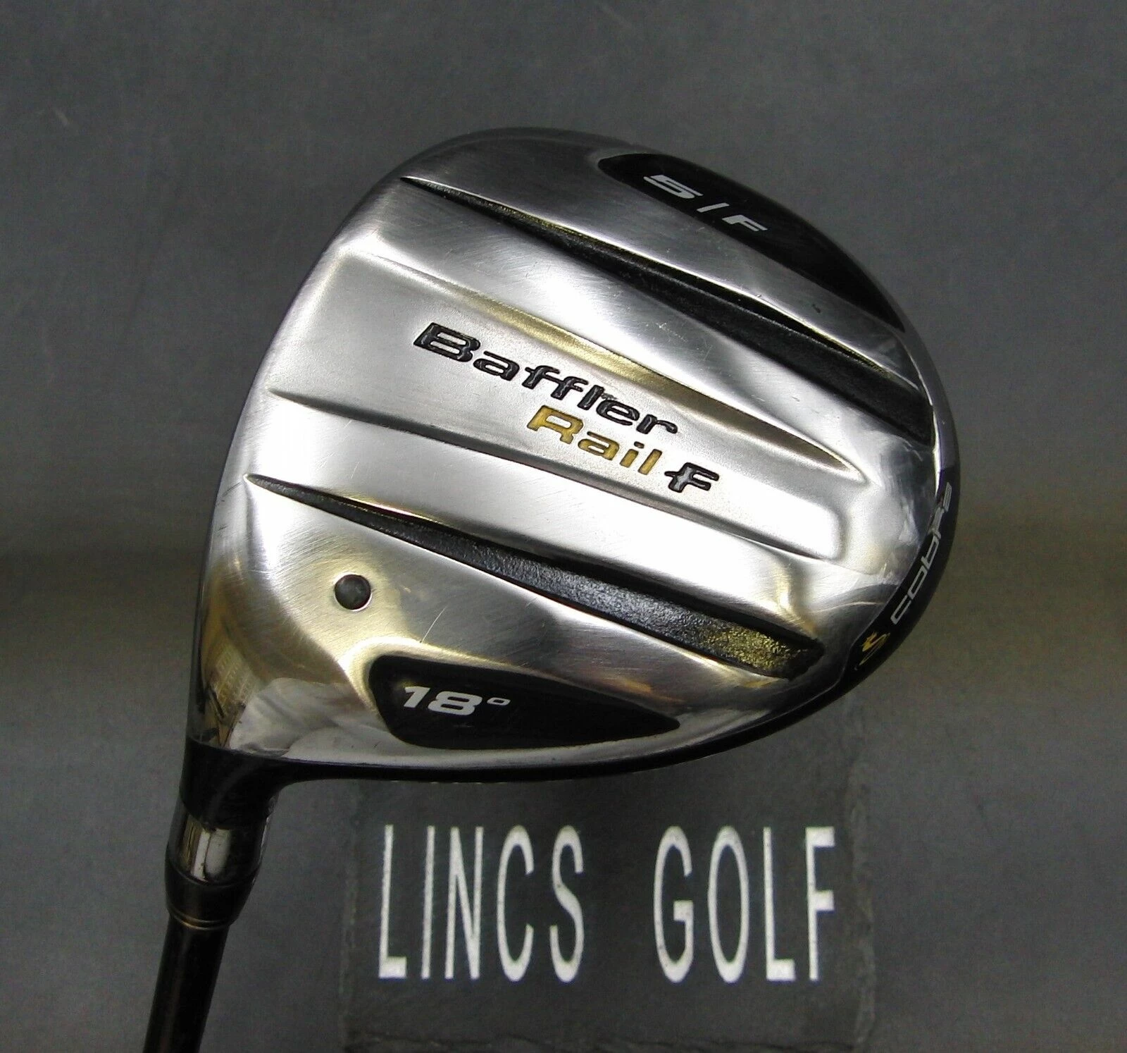 Left-Handed Cobra Baffler Rail F 18° 5 Wood Regular Graphite Shaft Cobra Grip