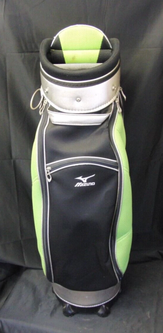 5 Division Mizuno Silver Black & Green Tour Trolley Cart Golf Bag - Image 4