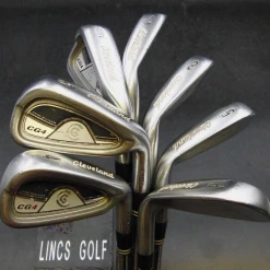 Set Of 7 X Cleveland CG4 CMM Irons 4-PW Stiff Steel Shafts Cleveland Grips