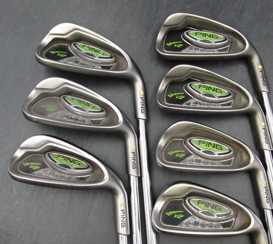Set Of 7 X Ping Rapture V2 Yellow Dot Irons 4-PW Regular Steel Shafts - Image 3