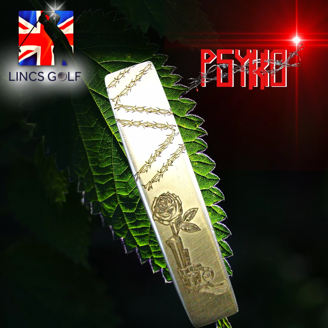 Custom Milled Ping Pal2 Gun & Rose PSYKO Tattoo Art Engraved Putter 89.5cm Long