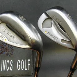 Set Of 2 Ping Tour W Yellow Dot 52° Gap & 58° Sand Wedges Regular Steel Shafts