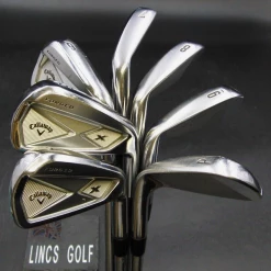 Set Of 7 X Callaway X Forged Irons 4-PW Stiff Graphite Shafts Lamkin Grips