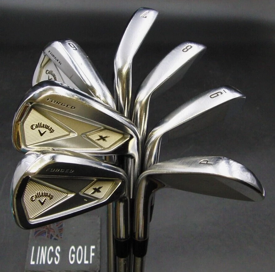 Set Of 7 X Callaway X Forged Irons 4-PW Stiff Graphite Shafts Lamkin Grips
