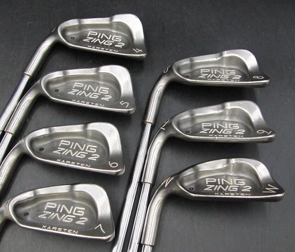 Left Handed Set 7 X Ping Zing 2 Karsten Black Dot Irons 4-PW Stiff Steel Shafts - Image 3