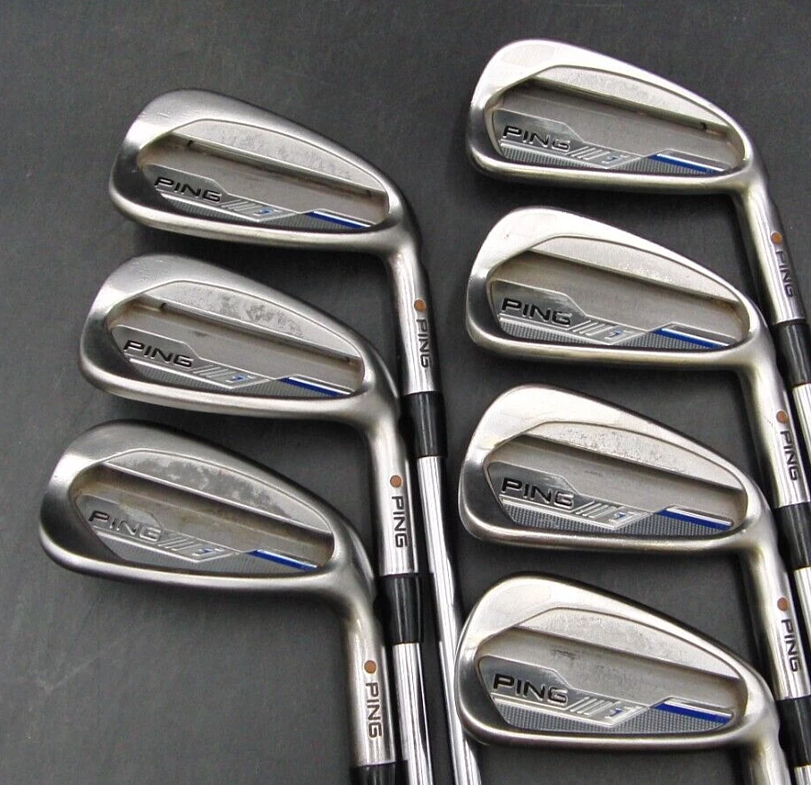 Set Of 7 X Ping I Series E1 Brown Dot Irons 4-PW Stiff Steel Shafts - Image 2