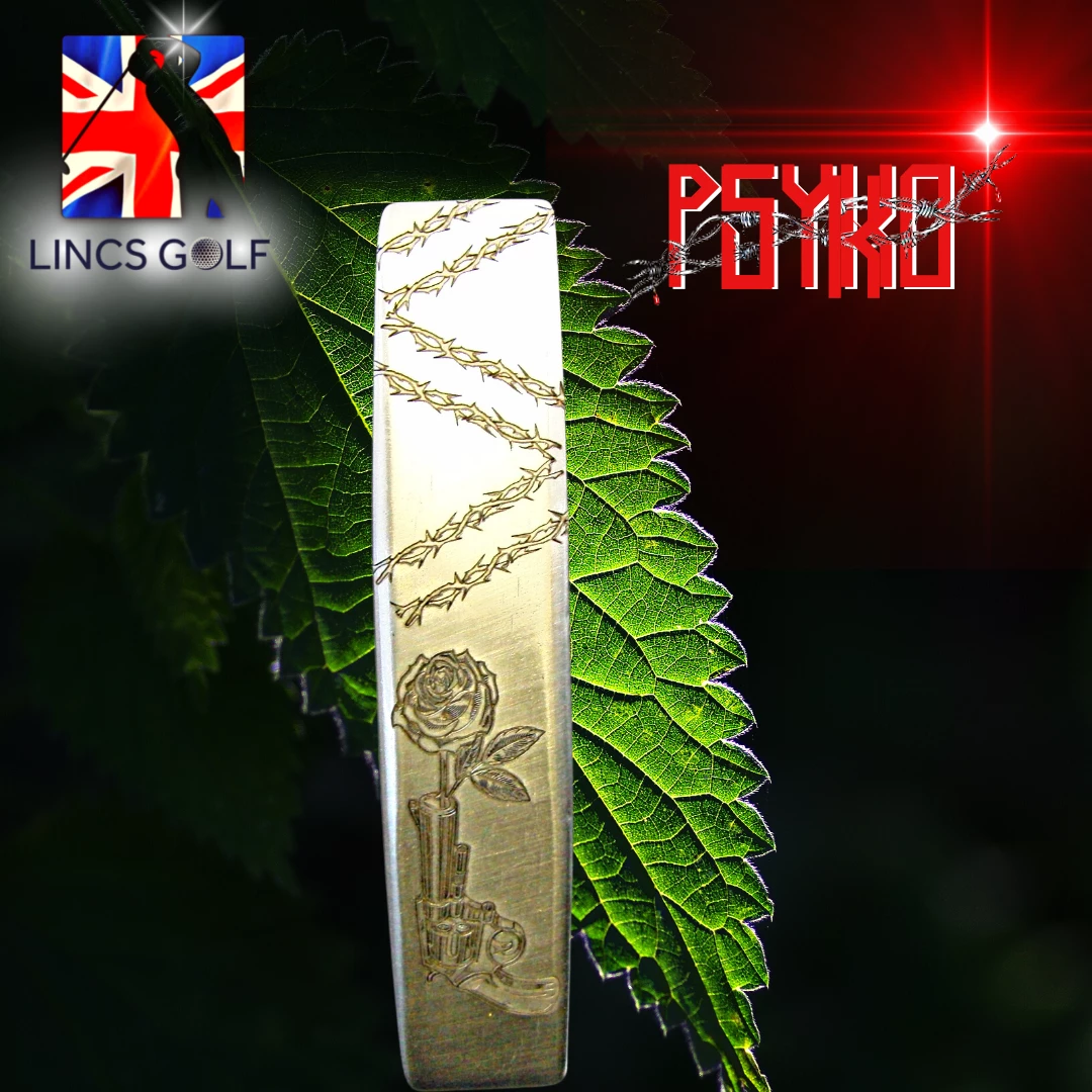Custom Milled Ping Pal2 Gun & Rose PSYKO Tattoo Art Engraved Putter 89.5cm Long - Image 7