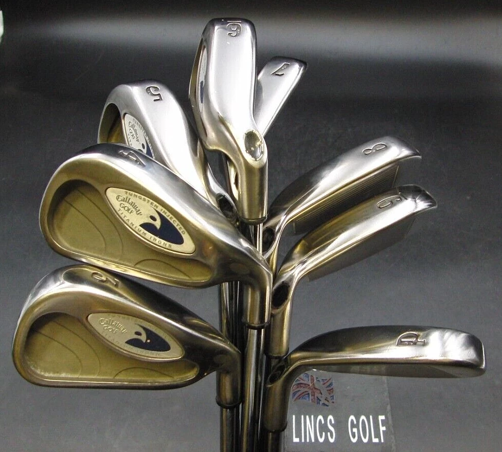 Set Of 8 Callaway Hawk Eye Tungsten Irons 3-PW Regular Steel Shafts GPride Grips