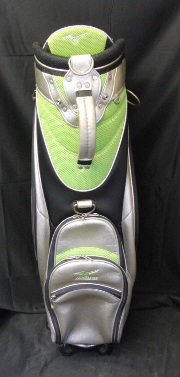 5 Division Mizuno Silver Black & Green Tour Trolley Cart Golf Bag - Image 2